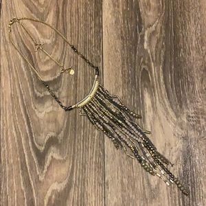 Beaded mixed metal gold silver bronze necklace